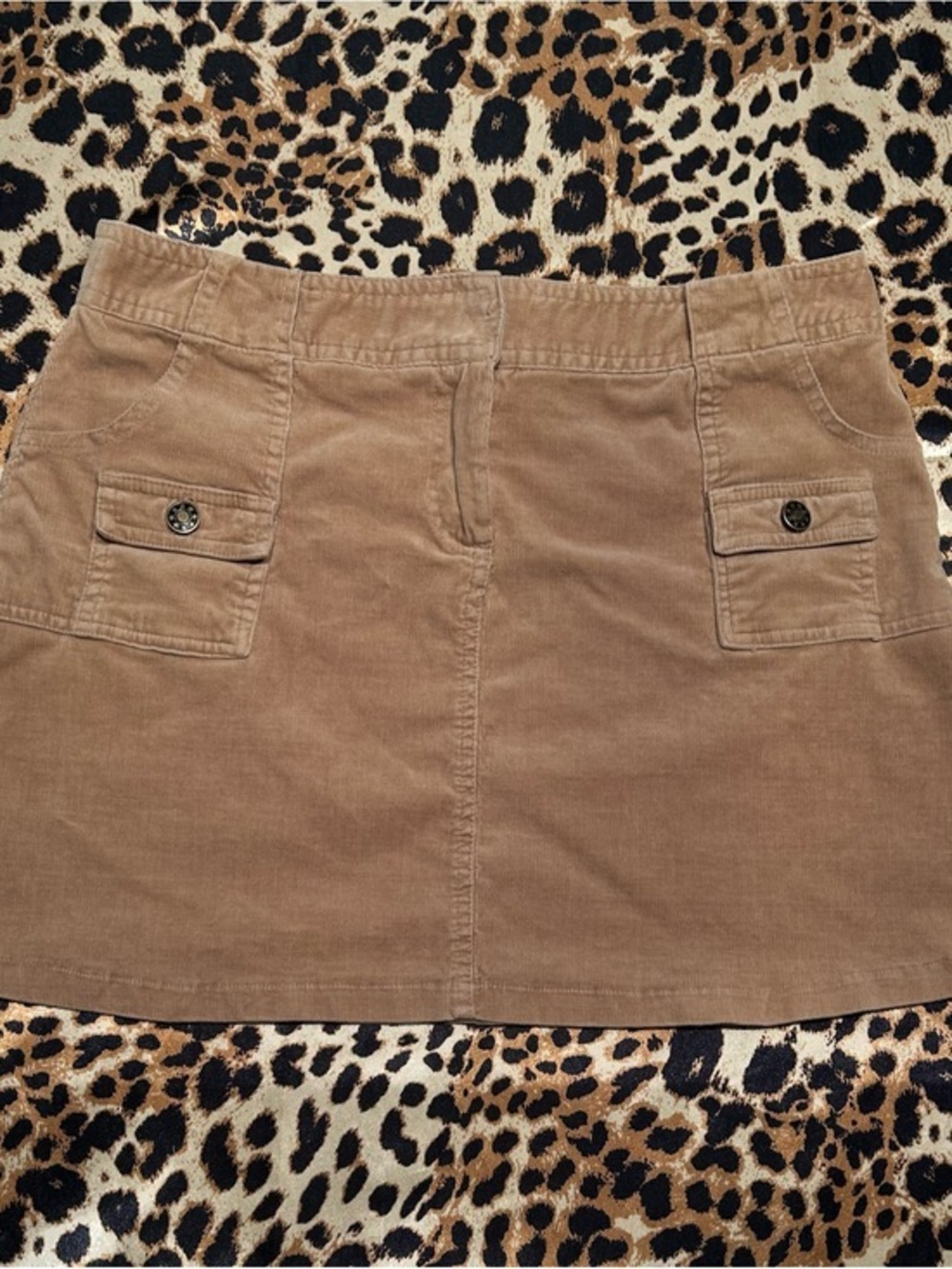 Vintage Y2K Exact Change! Tan Corduroy Skirt
